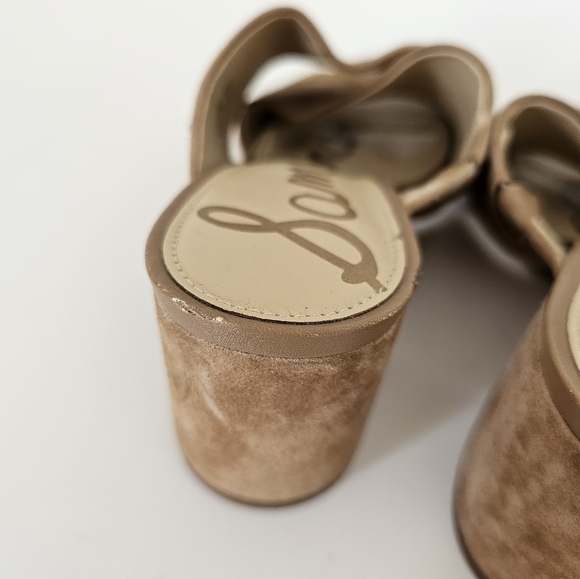 Sam Edelman 7.5 Women's Tan Suede Block Heel Sandals Stanley - Picture 5 of 12